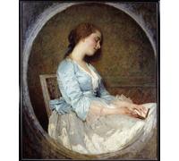 SERENDIPITP Vintage Picture Print on Canvas Wall Art Poster the Dream Young Woman Sleeping on Her Book by Charles Joshua Chaplin Artwork Print Poster for Wall Decor 60x90cm