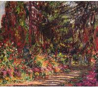 SERENDIPITP Vintage Picture Print on Canvas Wall Art Poster the Garden Path At Giverny by Claude Monet Artwork Print Poster for Wall Decor 60x90cm