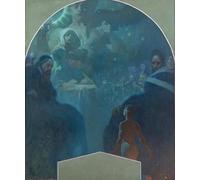 SERENDIPITP Vintage Picture Print on Canvas Wall Art Poster the Indian by Alphonse Mucha Artwork Print Poster for Wall Decor 60x90cm