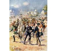 SERENDIPITP Vintage Picture Print on Canvas Wall Art Poster the Meeting of Sir Colin Campbell and General Outram by Henry A. Payne Artwork Print Poster for Wall Decor 60x90cm