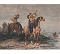 SERENDIPITP Vintage Picture Print on Canvas Wall Art Poster the Merovingians by Evariste Vital Luminais Artwork Print Poster for Wall Decor 60x90cm