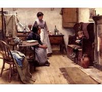 SERENDIPITP Vintage Picture Print on Canvas Wall Art Poster The Orphan Walter Langley Artwork Print Poster for Wall Decor 60x90cm