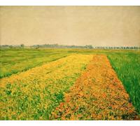 SERENDIPITP Vintage Picture Print on Canvas Wall Art Poster The plain of Gennevilliers yellow fields by Gustave Caillebotte Artwork Print Poster for Wall Decor 60x90cm