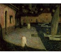 SERENDIPITP Vintage Picture Print on Canvas Wall Art Poster the Small Port Twilight by Henri Eugene Augustin Le Sidaner Artwork Print Poster for Wall Decor 60x90cm