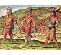 SERENDIPITP Vintage Picture Print on Canvas Wall Art Poster the Soldiers of Outina Marching to Cut Their Enemies Intos by Jacques Le Moyne Artwork Print Poster for Wall Decor 60x90cm