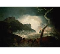 SERENDIPITP Vintage Picture Print on Canvas Wall Art Poster the Storm Antigonus Pursued by Wright of Derby Artwork Print Poster for Wall Decor 60x90cm