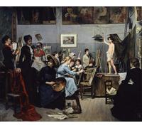 SERENDIPITP Vintage Picture Print on Canvas Wall Art Poster the Studio of Academy Julian by Maria Konstantinova Bashkirtseva Artwork Print Poster for Wall Decor 60x90cm