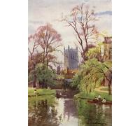 SERENDIPITP Vintage Picture Print on Canvas Wall Art Poster the Tower of St Johns College Chapel From the River by William Matthison Artwork Print Poster for Wall Decor 60x90cm