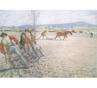 SERENDIPITP Vintage Picture Print on Canvas Wall Art Poster The two men with their Harrows Worked Methodically to and fro by Carl Larsson Artwork Print Poster for Wall Decor 60x90cm