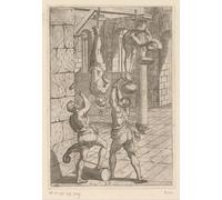 SERENDIPITP Vintage Picture Print on Canvas Wall Art Poster Torture with Hammers While Hanging by Antonio Tempesta Artwork Print Poster for Wall Decor 60x90cm