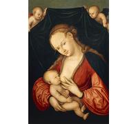 SERENDIPITP Vintage Picture Print on Canvas Wall Art Poster Virgin Mary Suckling Jesus by Lucas the Elder Cranach Artwork Print Poster for Wall Decor 60x90cm