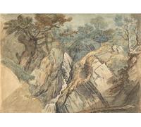 SERENDIPITP Vintage Picture Print on Canvas Wall Art Poster Waterfall North Wales by Famous Artist Artwork Print Poster for Wall Decor 60x90cm