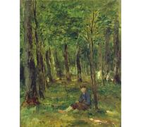 SERENDIPITP Vintage Picture Print on Canvas Wall Art Poster Young Farmer Sitting in the Forest by Ludwig Herbst Artwork Print Poster for Wall Decor 60x90cm