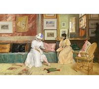 SERENDIPITP Vintage Wall Art Canvas Nordic Poster Canvas Print Picture a Friendly Call by William Merritt Wall Art Poster for Home Decor 60x90cm