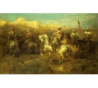 SERENDIPITP Vintage Wall Art Canvas Nordic Poster Canvas Print Picture Arab Animalmen on the March by Adolf Schreyer Wall Art Poster for Home Decor 60x90cm
