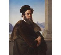 SERENDIPITP Vintage Wall Art Canvas Nordic Poster Canvas Print Picture Bearded Man Jacob Becker by Friedrich Wilhelm Von Schadow Wall Art Poster for Home Decor 60x90cm