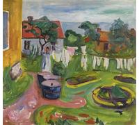 SERENDIPITP Vintage Wall Art Canvas Nordic Poster Canvas Print Picture Clothes on a Line in Asgardstrand by Edvard Munch Wall Art Poster for Home Decor 60x90cm