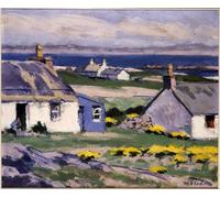 SERENDIPITP Vintage Wall Art Canvas Nordic Poster Canvas Print Picture Cuil Phail Croft the Two Crofts Iona by Campbell Boileau Cadell Wall Art Poster for Home Decor 60x90cm