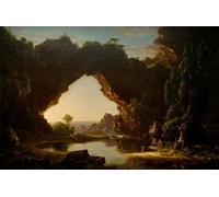 SERENDIPITP Vintage Wall Art Canvas Nordic Poster Canvas Print Picture Evening in Arcady by Thomas Cole Wall Art Poster for Home Decor 60x90cm
