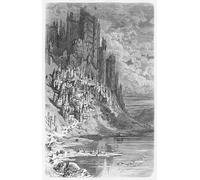 SERENDIPITP Vintage Wall Art Canvas Nordic Poster Canvas Print Picture Fantasy Landscape with Town and Castle by Gustave Dore Wall Art Poster for Home Decor 60x90cm