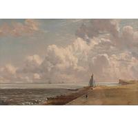 SERENDIPITP Vintage Wall Art Canvas Nordic Poster Canvas Print Picture Harwich the Low Lighthouse and Beacon Hill by John Constable Wall Art Poster for Home Decor 60x90cm