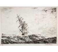 SERENDIPITP Vintage Wall Art Canvas Nordic Poster Canvas Print Picture Hove to by Arthur John Trevor Briscoe Wall Art Poster for Home Decor 60x90cm