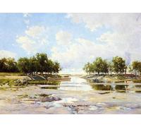 SERENDIPITP Vintage Wall Art Canvas Nordic Poster Canvas Print Picture Inlet At Low Tide by Hugh Bolton Jones Wall Art Poster for Home Decor 60x90cm