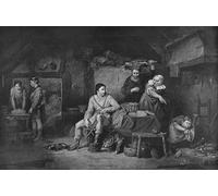 SERENDIPITP Vintage Wall Art Canvas Nordic Poster Canvas Print Picture King Alfred in Neatherd Cottage by David Wilkie Wall Art Poster for Home Decor 60x90cm