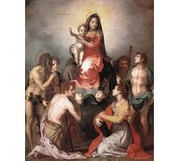 SERENDIPITP Vintage Wall Art Canvas Nordic Poster Canvas Print Picture Lady in Glory and Saints by Andrea Del Sarto Wall Art Poster for Home Decor 60x90cm