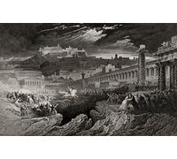 SERENDIPITP Vintage Wall Art Canvas Nordic Poster Canvas Print Picture Marcus Curtius riding into the chasm engraved by John Martins Wall Art Poster for Home Decor 60x90cm