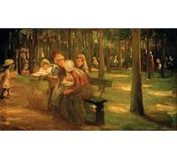 SERENDIPITP Vintage Wall Art Canvas Nordic Poster Canvas Print Picture Nanny and nuns in the Tiergarten by Max Liebermann Wall Art Poster for Home Decor 60x90cm
