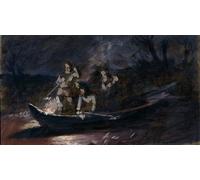 SERENDIPITP Vintage Wall Art Canvas Nordic Poster Canvas Print Picture Night Spear Fishing by Vasili GriGorrevich Perov Wall Art Poster for Home Decor 60x90cm