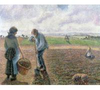 SERENDIPITP Vintage Wall Art Canvas Nordic Poster Canvas Print Picture Peasants in the Field Eragny by Camille Jacob Pissarro Wall Art Poster for Home Decor 60x90cm