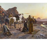 SERENDIPITP Vintage Wall Art Canvas Nordic Poster Canvas Print Picture Prayers At Sunrise by Rudolf Ernst Wall Art Poster for Home Decor 60x90cm