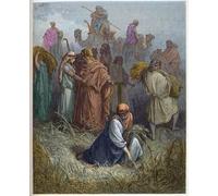 SERENDIPITP Vintage Wall Art Canvas Nordic Poster Canvas Print Picture Ruth and Boaz Ruth Working in the Fields of Boaz by Gustave Dore Wall Art Poster for Home Decor 60x90cm