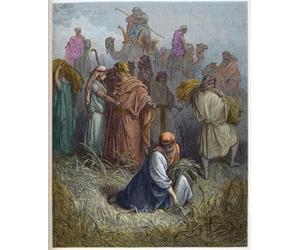 SERENDIPITP Vintage Wall Art Canvas Nordic Poster Canvas Print Picture Ruth and Boaz Ruth Working in the Fields of Boaz by Gustave Dore Wall Art Poster for Home Decor 60x90cm