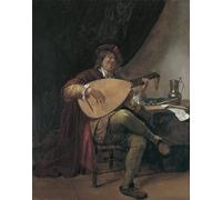SERENDIPITP Vintage Wall Art Canvas Nordic Poster Canvas Print Picture Self portrait Playing the Lute by Jan Havickszoon Steen Wall Art Poster for Home Decor 60x90cm