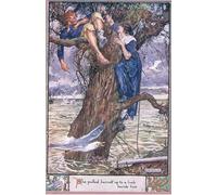 SERENDIPITP Vintage Wall Art Canvas Nordic Poster Canvas Print Picture She Pulled Herself Up to a Limb Beside Him by Charles Edmund Brock Wall Art Poster for Home Decor 60x90cm