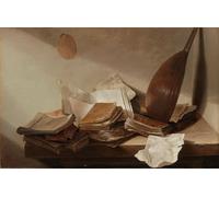 SERENDIPITP Vintage Wall Art Canvas Nordic Poster Canvas Print Picture Still Life with Books by Jan Davidsz De Heem Wall Art Poster for Home Decor 60x90cm