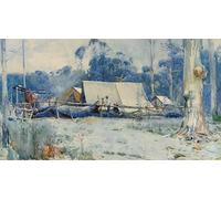 SERENDIPITP Vintage Wall Art Canvas Nordic Poster Canvas Print Picture Surveyor's Camp Arthur Streeton Wall Art Poster for Home Decor 60x90cm