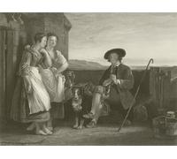 SERENDIPITP Vintage Wall Art Canvas Nordic Poster Canvas Print Picture the Gentle Shepherd by David Wilkie Wall Art Poster for Home Decor 60x90cm