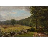 SERENDIPITP Vintage Wall Art Canvas Nordic Poster Canvas Print Picture the Meadow by Worthington Whittredge Wall Art Poster for Home Decor 60x90cm