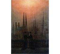 SERENDIPITP Vintage Wall Art Canvas Nordic Poster Canvas Print Picture The Sisters on the Balcony Caspar David Friedrich Wall Art Poster for Home Decor 60x90cm