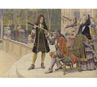 SERENDIPITP Vintage Wall Art Canvas Nordic Poster Canvas Print Picture the Solar Eclipse King Louis Xiv and the Women by Maurice Leloir Wall Art Poster for Home Decor 60x90cm