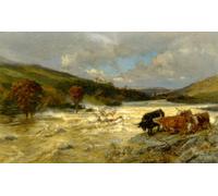 SERENDIPITP Vintage Wall Art Canvas Nordic Poster Canvas Print Picture the Wye in Flood by Henry William Banks Davis Wall Art Poster for Home Decor 60x90cm