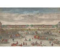 SERENDIPITP Vintage Wall Art Canvas Nordic Poster Canvas Print Picture View of the Stables of the Castle of Versailles by Georg Balthasar Wall Art Poster for Home Decor 60x90cm