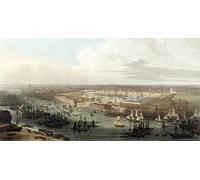 SERENDIPITP Vintage Wall Art Canvas Nordic Poster Canvas Print Picture Wapping Elevated View of the Dock by William Daniell Wall Art Poster for Home Decor 60x90cm