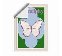 Serendipity Butterfly Mid-Century Unframed Wall Art Print A2 (59.4×42cm), Wall Decor for Living Room, Bedroom, Office & Home, Art Gift