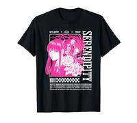 Serendipity Manga Pink Floral Art T-Shirt