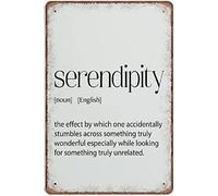 Serendipity New Job Gift Good Luck Poster Definition Wall Art Quote Print Typography Novelty Tin Metal Sign Plaque Bar Pub Retro Decor 8x12 Inch